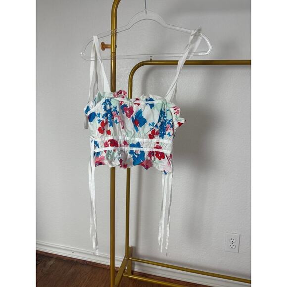 B13 Peter Som Smocked Top Womens 6 Swiftie Lover Coquette Cottagecore Romantic - Picture 5 of 8